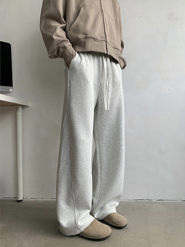 Men's Heavyweight Straight Leg Carpenter Pants Casual Loose Drawstring Trousers