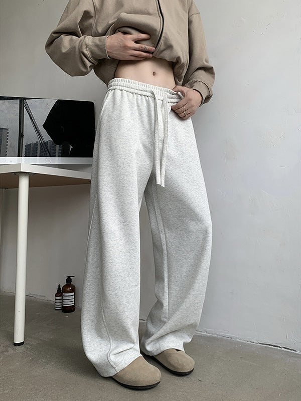 Men's Heavyweight Straight Leg Carpenter Pants Casual Loose Drawstring Trousers