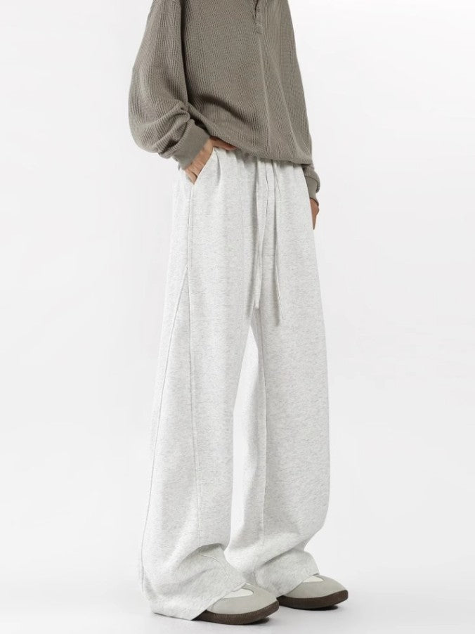 Men's Heavyweight Straight Leg Carpenter Pants Casual Loose Drawstring Trousers