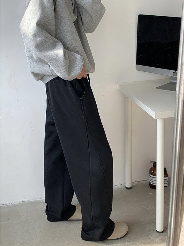 Men's Heavyweight Straight Leg Carpenter Pants Casual Loose Drawstring Trousers
